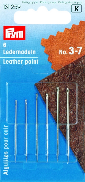Lädernålar av stål. no. 3-7