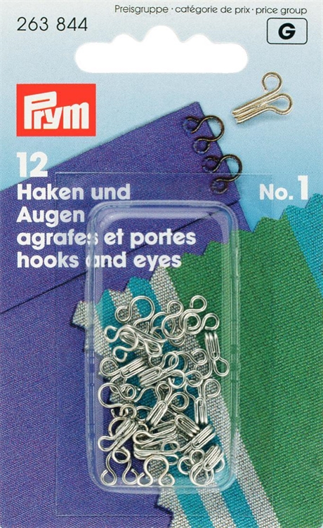PRYM Hyska och Hake No1 Silver 12 st
