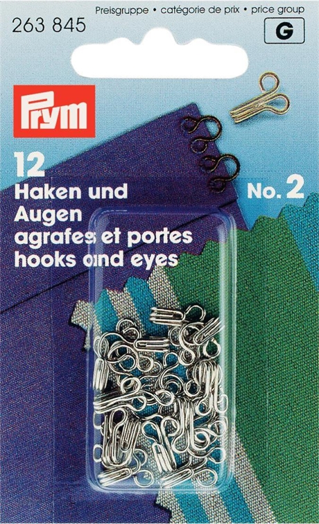 PRYM Hyska och Hake No2 Silver 12 st