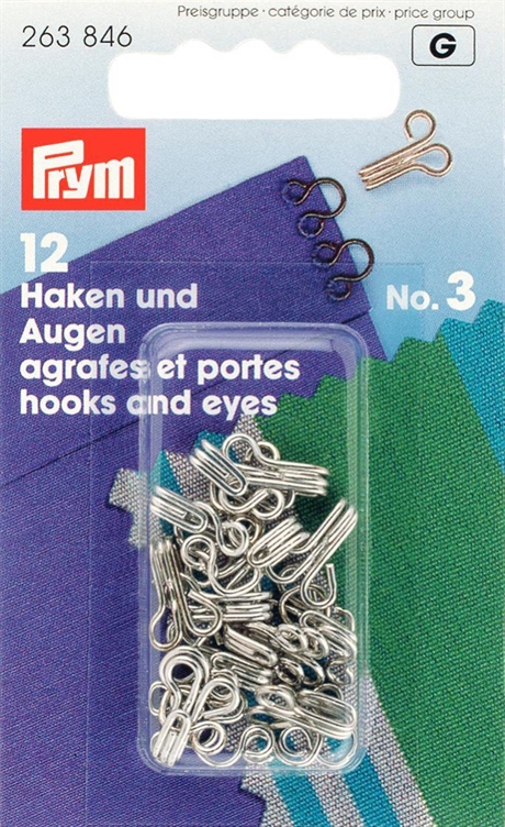 PRYM Hyska och Hake No3 Silver 12 st