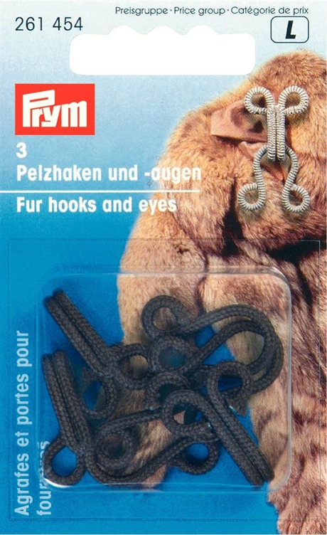 PRYM Krokar och Öglor till Pälsar, Brun