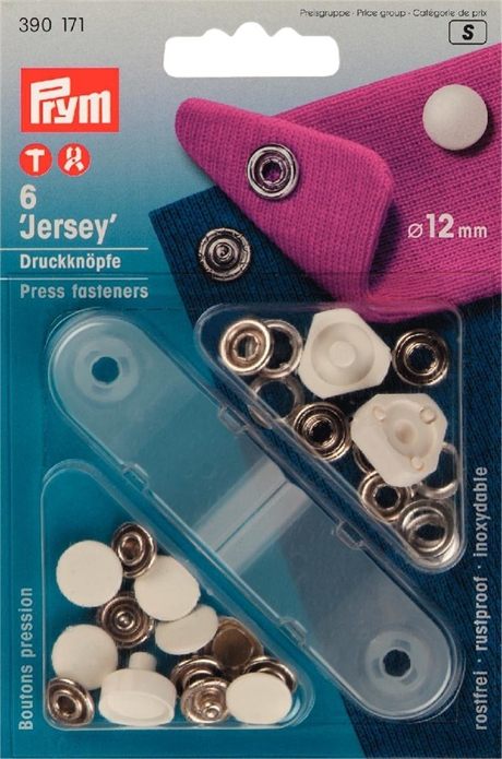PRYM Jerseyknapp 12 mm 6 st VITA Innehåller verktyg