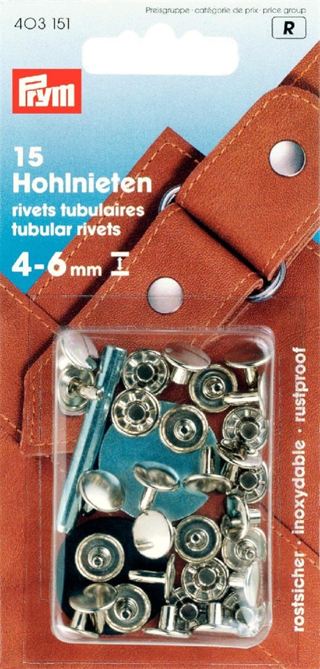 PRYM Rörnitar 9mm Silver 15 st