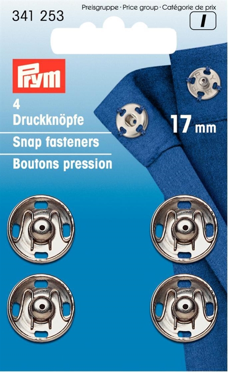 PRYM Tryckknappar 17 mm, Silverfärgade