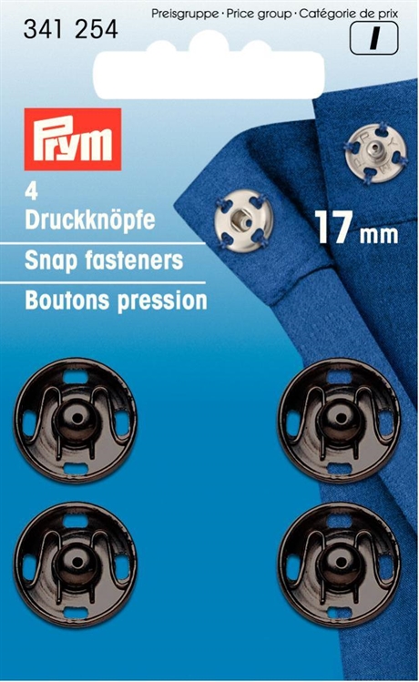 PRYM Tryckknappar 17 mm, Svarta