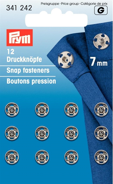 PRYM Tryckknappar 7 mm SILVER