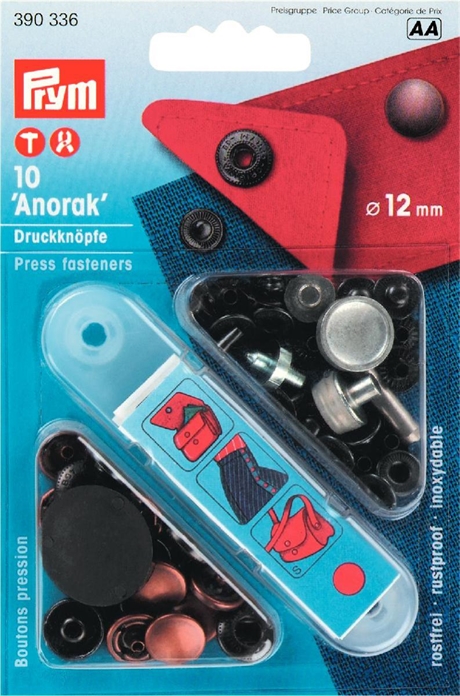 PRYM Tryckknappar Anorak 12 mm Antik koppar-färg 10 st