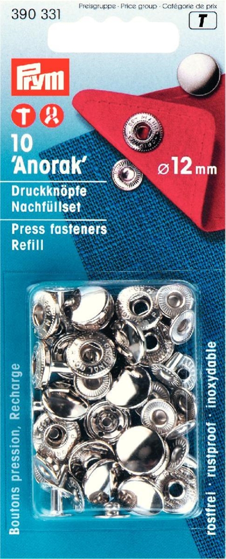 PRYM Tryckknappar Anorak Refill 12mm