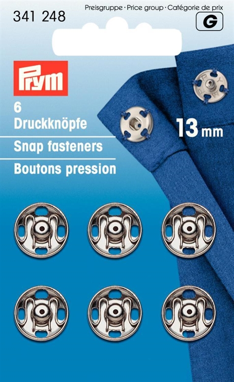 PRYM Tryckknappar SILVER 13 mm