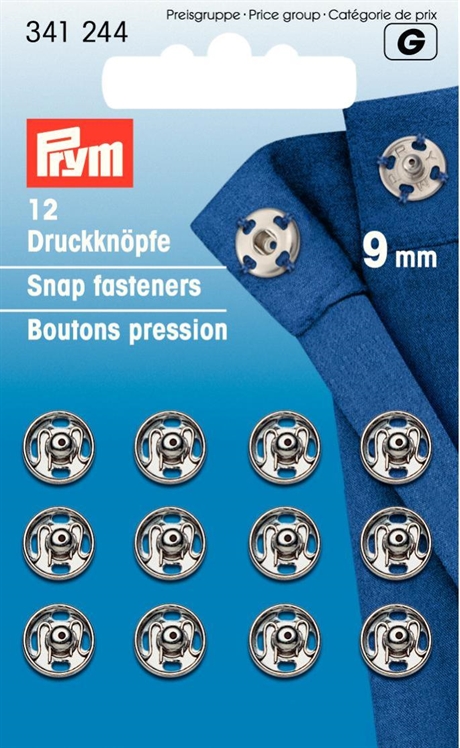 PRYM Tryckknappar SILVER 9mm