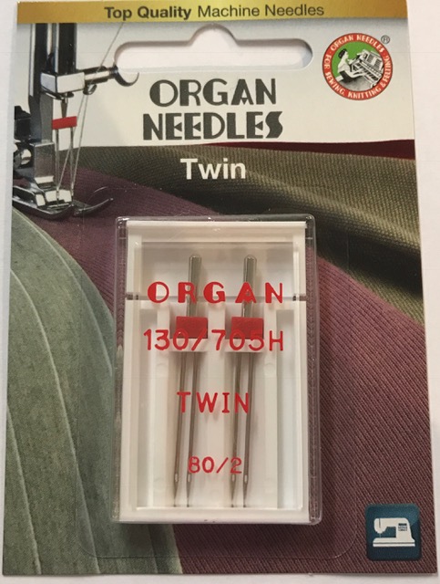 Tvillingnål 2 mm Grovlek: 80 2-pack
