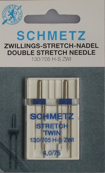 Tvillingnål Stretch 4mm. Grovlek 75, 2-pack