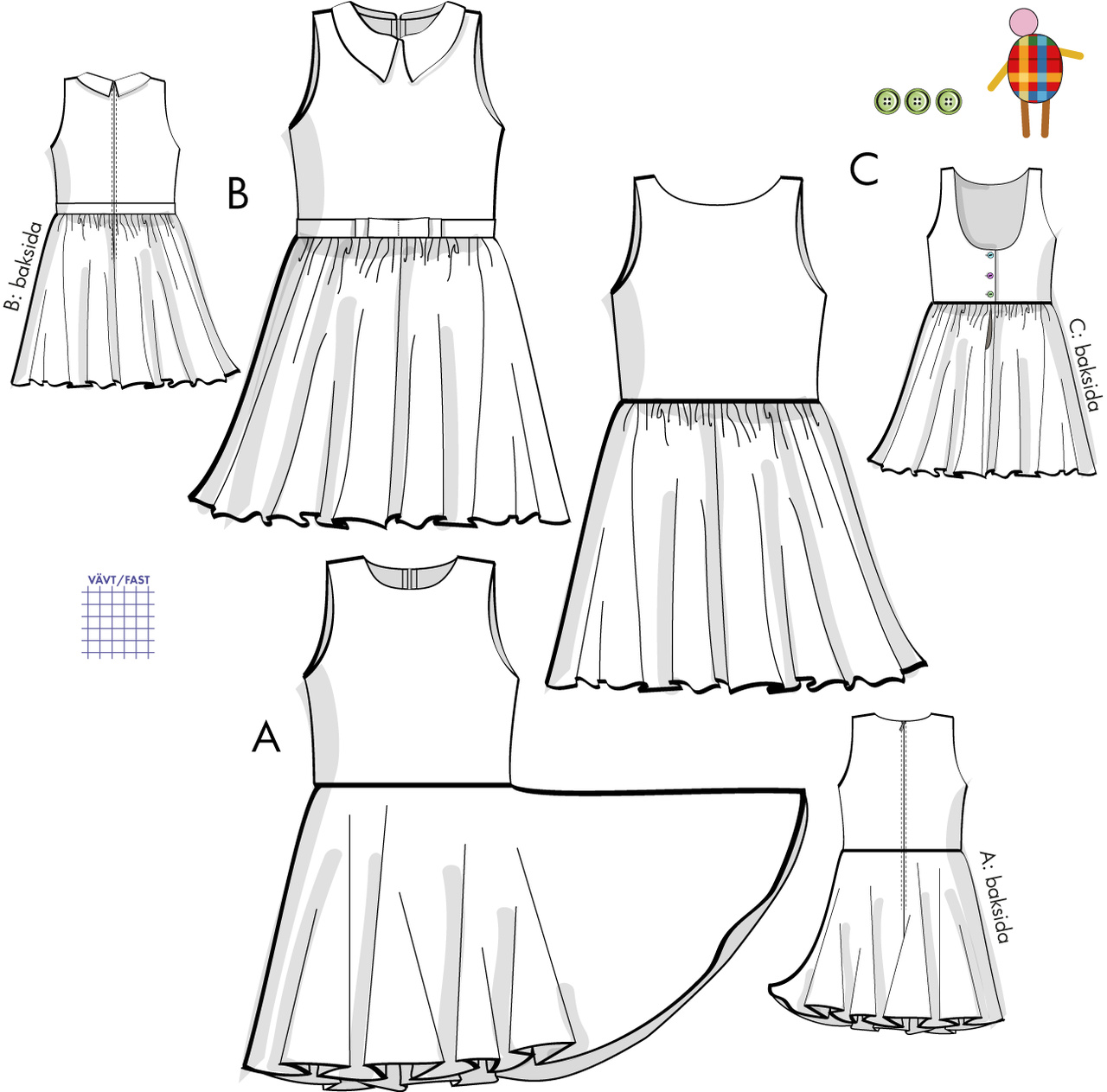 Elsa barnklänning 3V16, 98-152 cl
