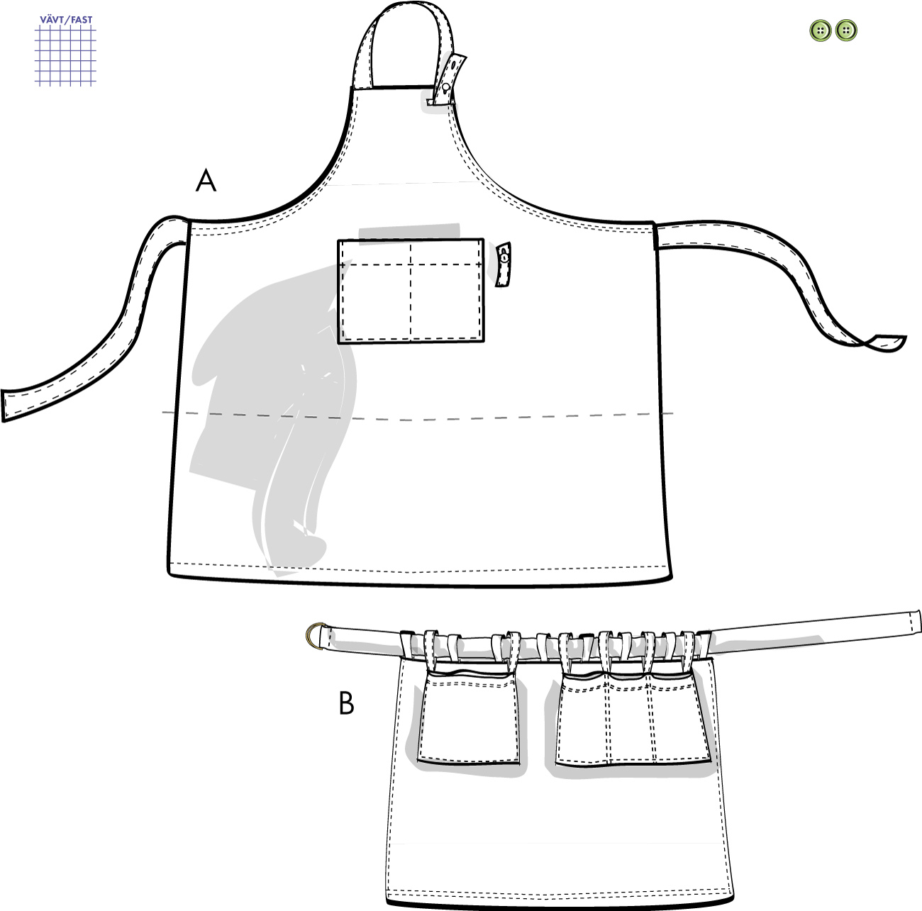 Förkläden Jamie 1V12, en vuxenstorlek
