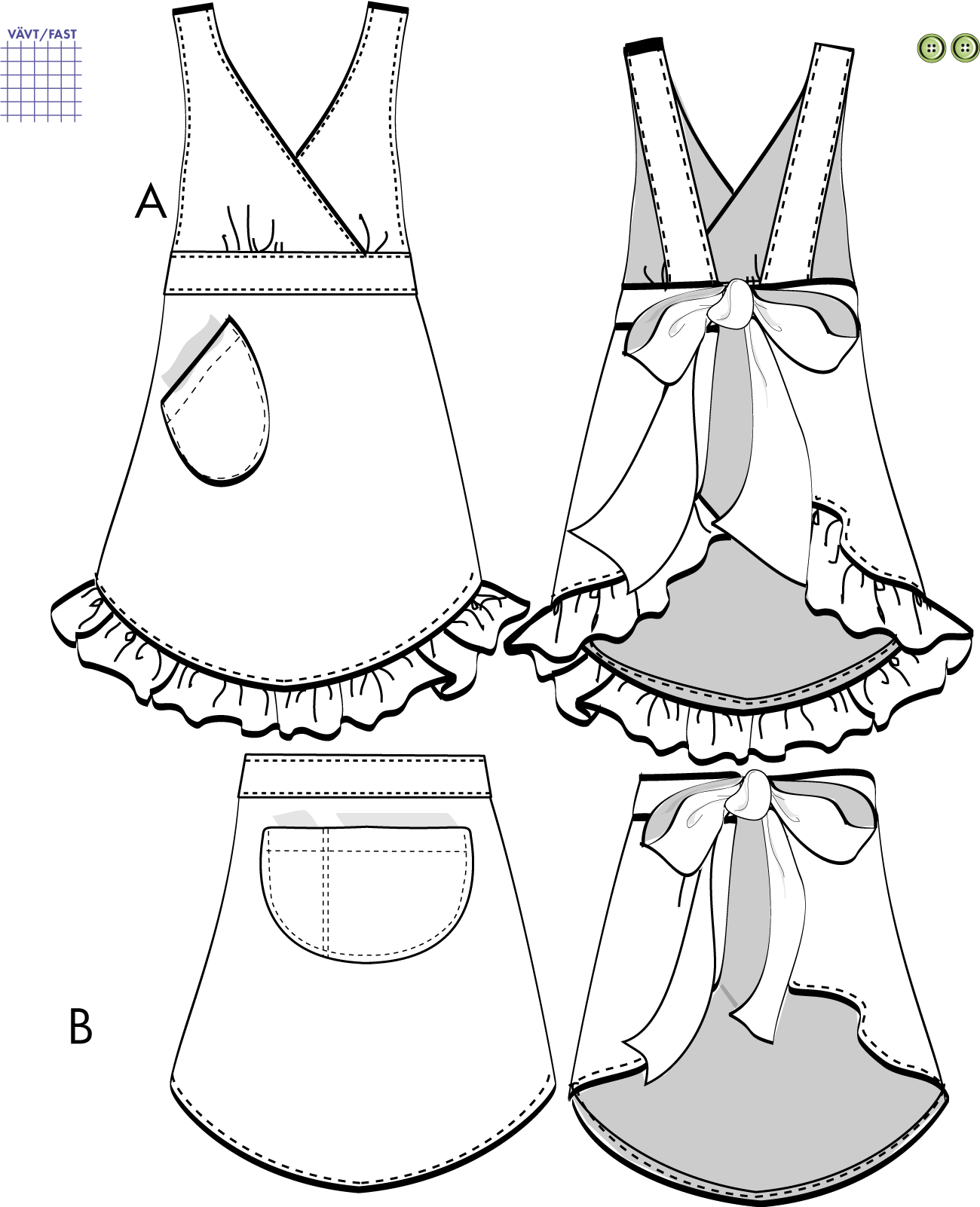 Förkläden Leila 2V12, en vuxenstorlek