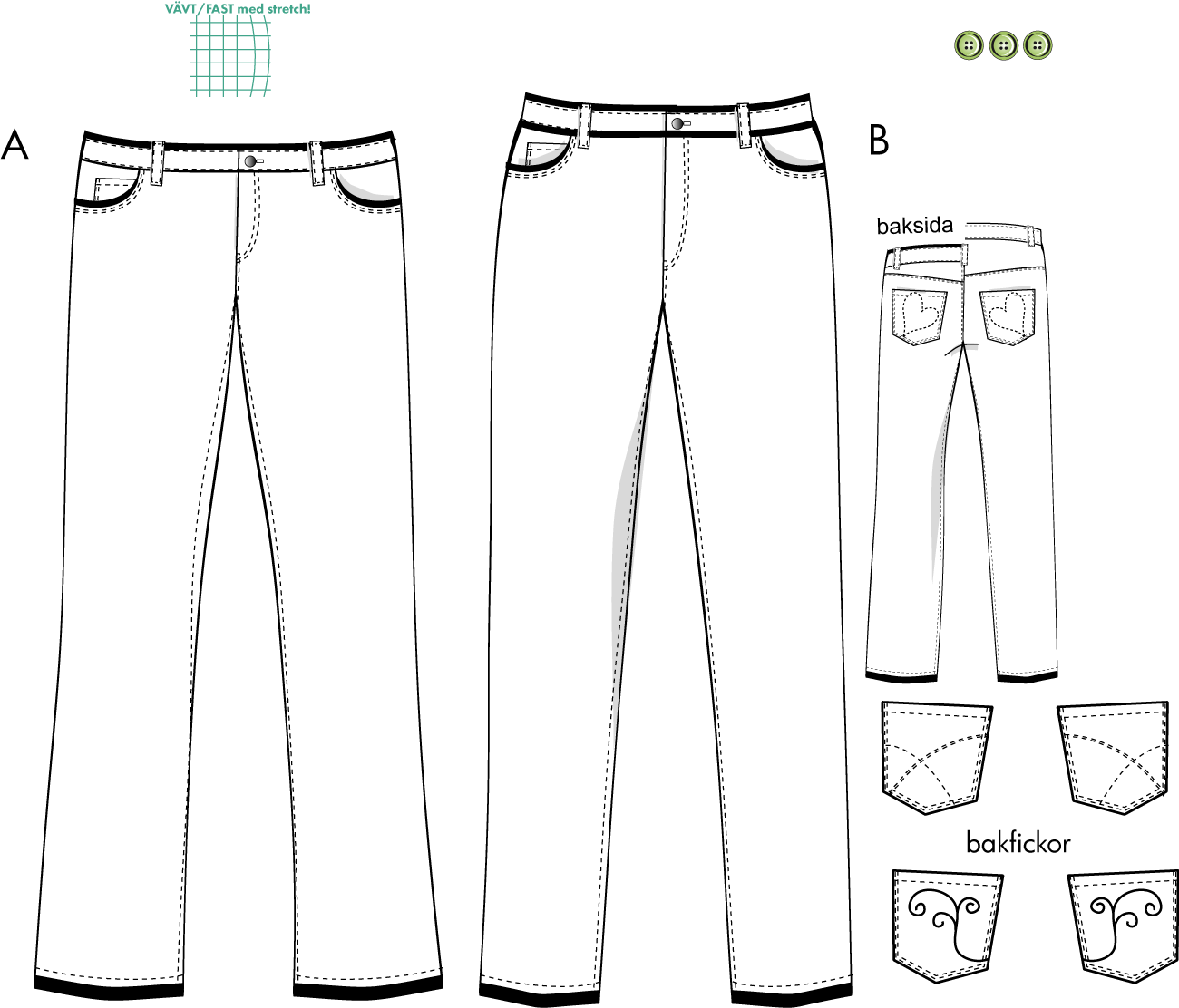 Jeans 4H05, 34 - 44.