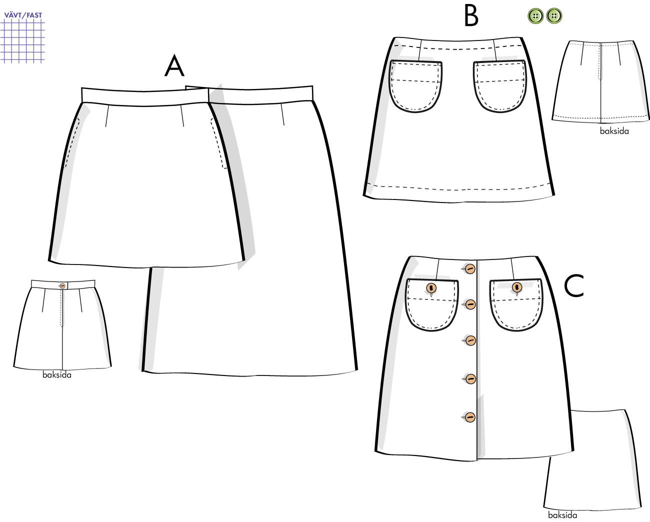 Kjol Sickan 9V12, 34-46