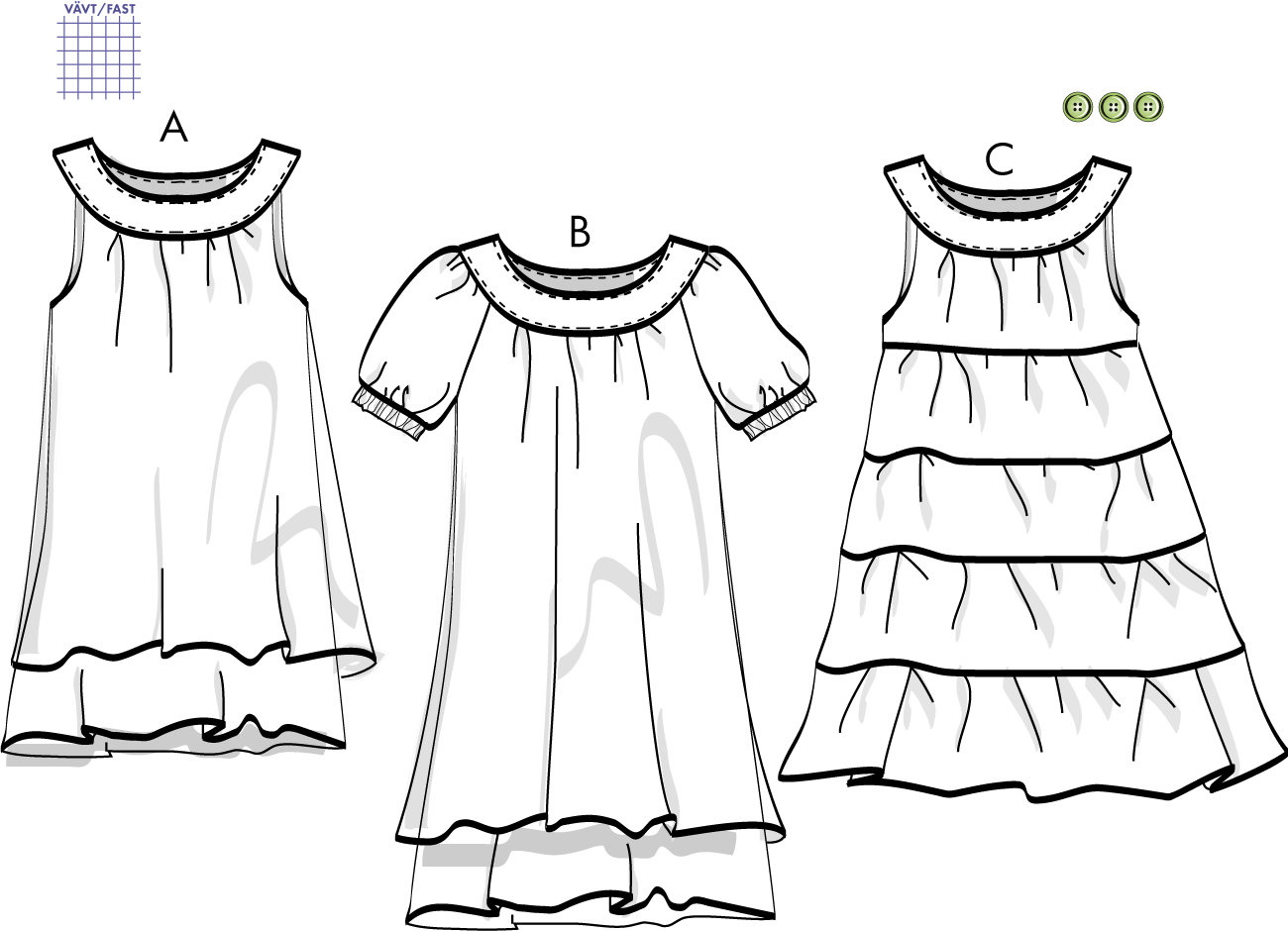 Klänning 3V09, 32 - 56