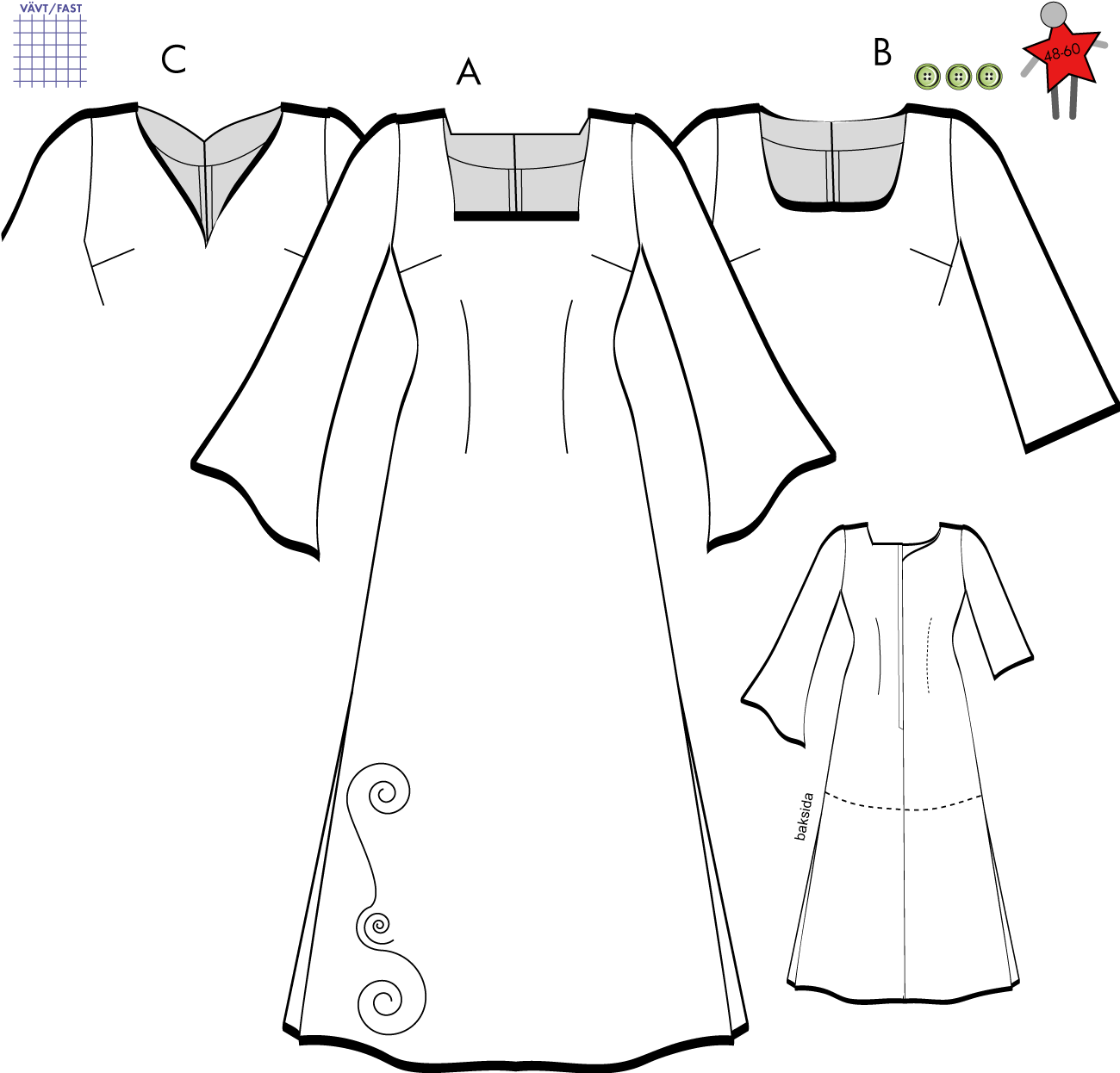 Klänning 5H02, 36-60