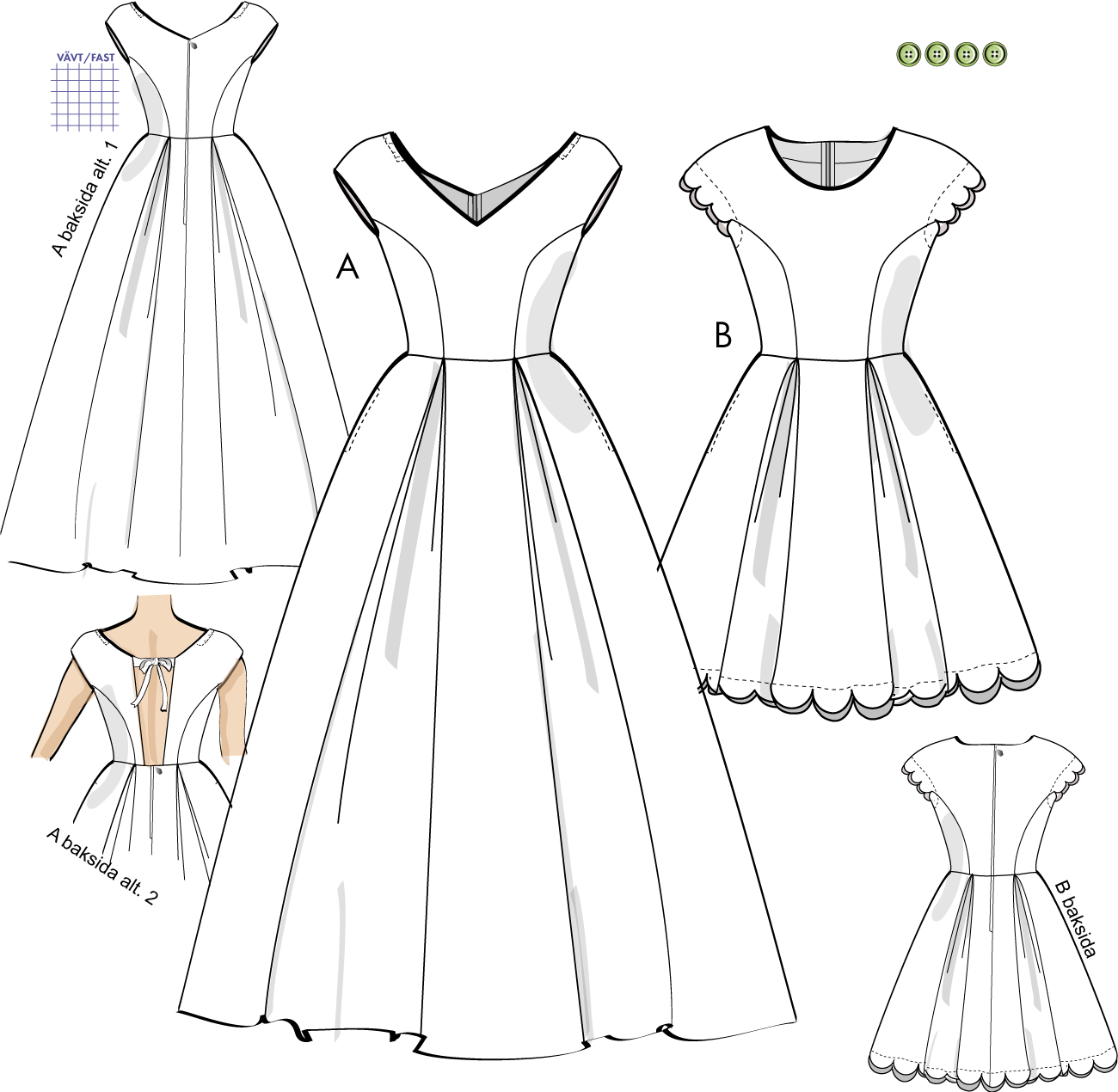 Klänning Gloria 8V12, 34-46