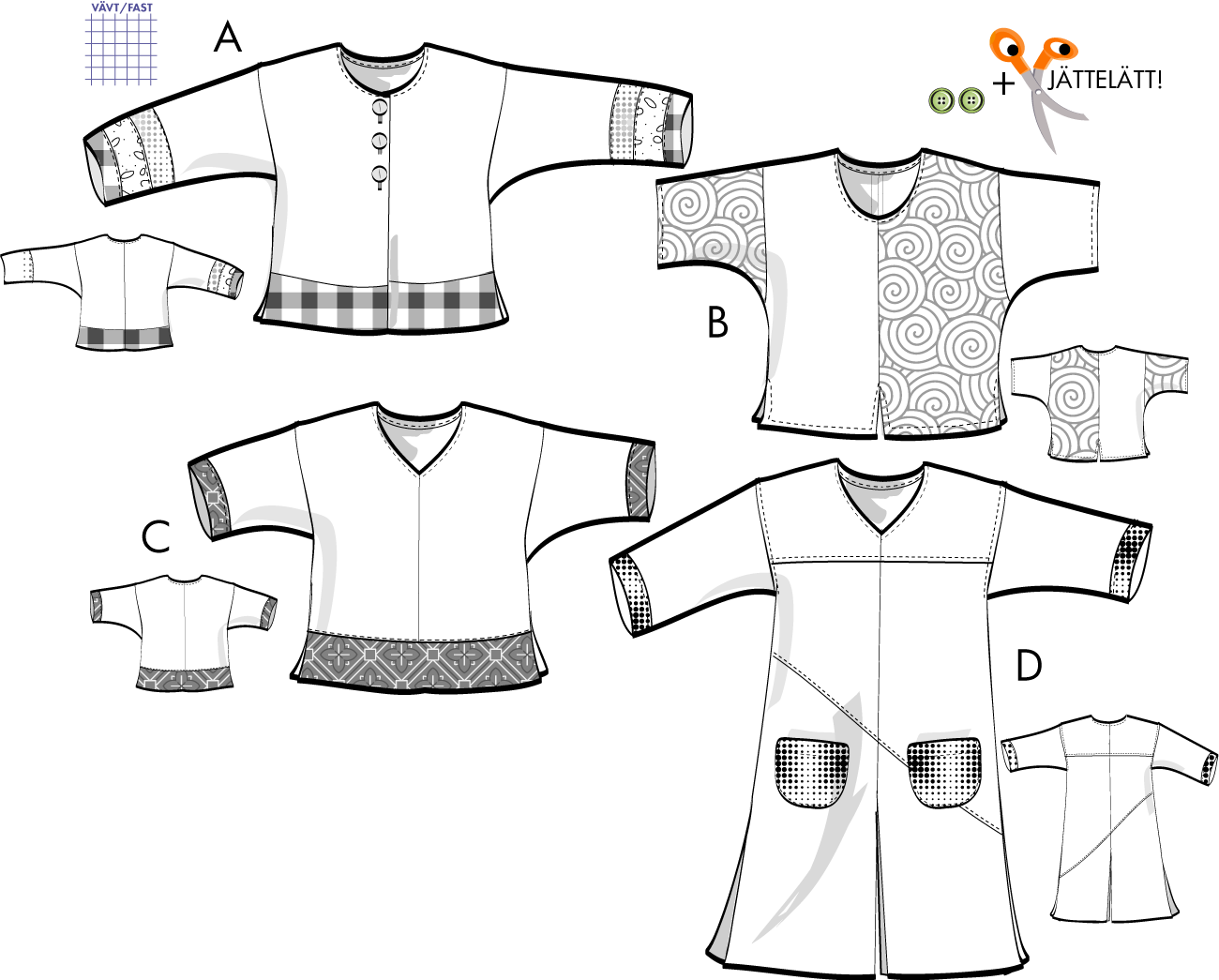 Klänning/tunika/blus 5H07, 36-46