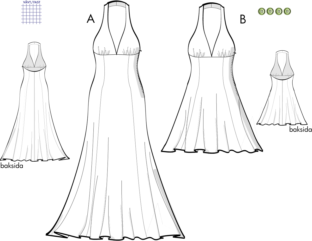 Långklänning 11V06, 34-44