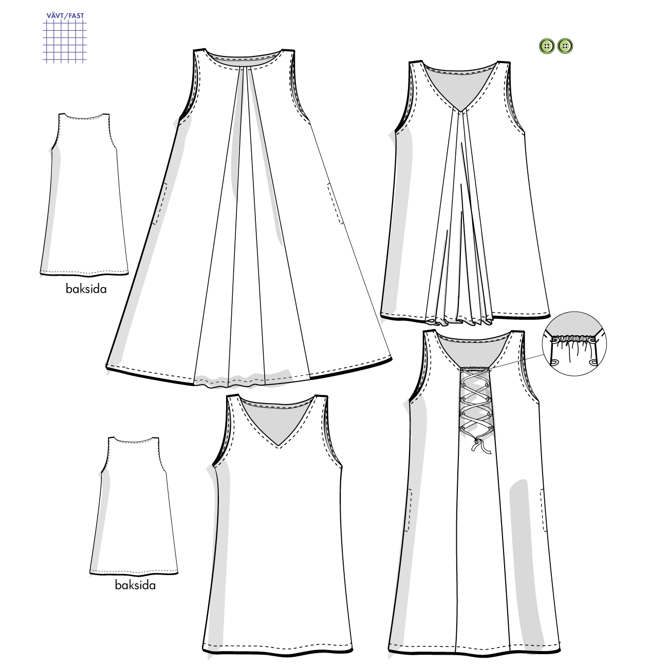 Tunika, klänning Kamilla/Sofia, design Stina Jakobsson, 2H15, 36-46
