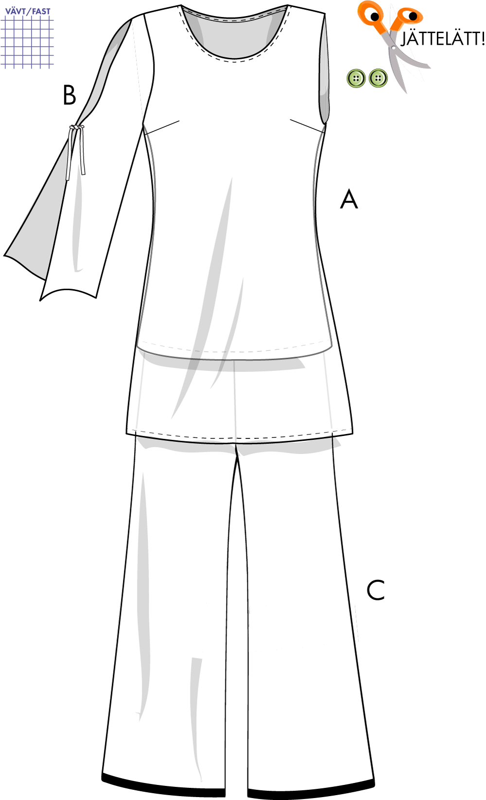 Tunika/byxa 4V03, 36-60