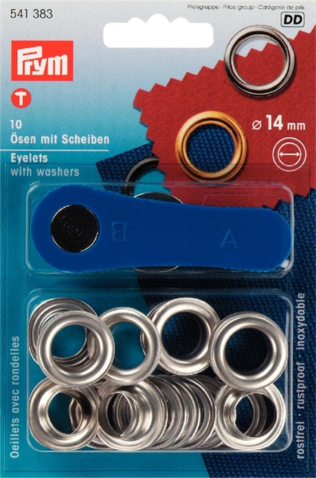 PRYM Öljetter 14 mm SILVER 10 st