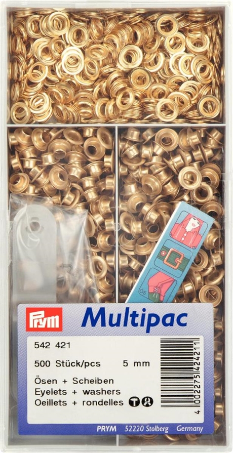 PRYM Öljetter 5mm Guld-färg multipack 500 st