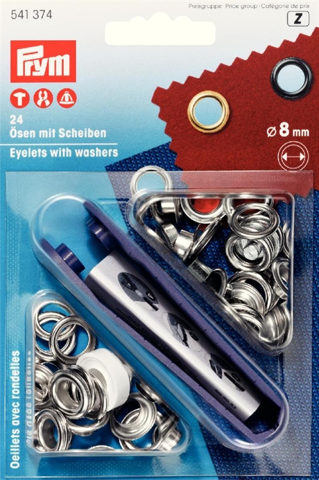 PRYM Öljetter 8 mm SILVER 24 st