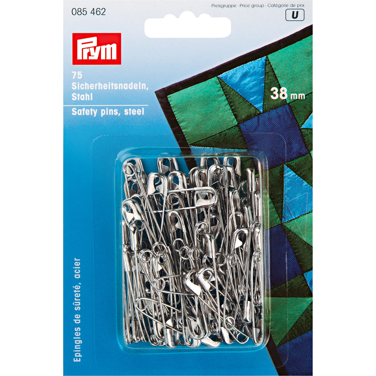 PRYM - Safety pins 38mm SILVER